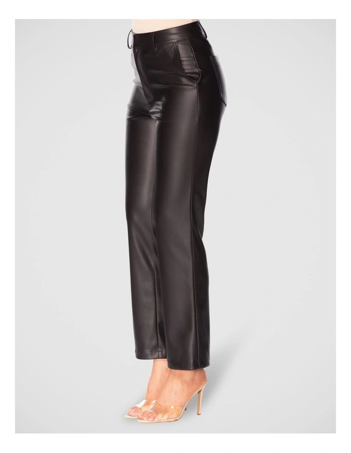 Elata Vegan Leather Pant in Black