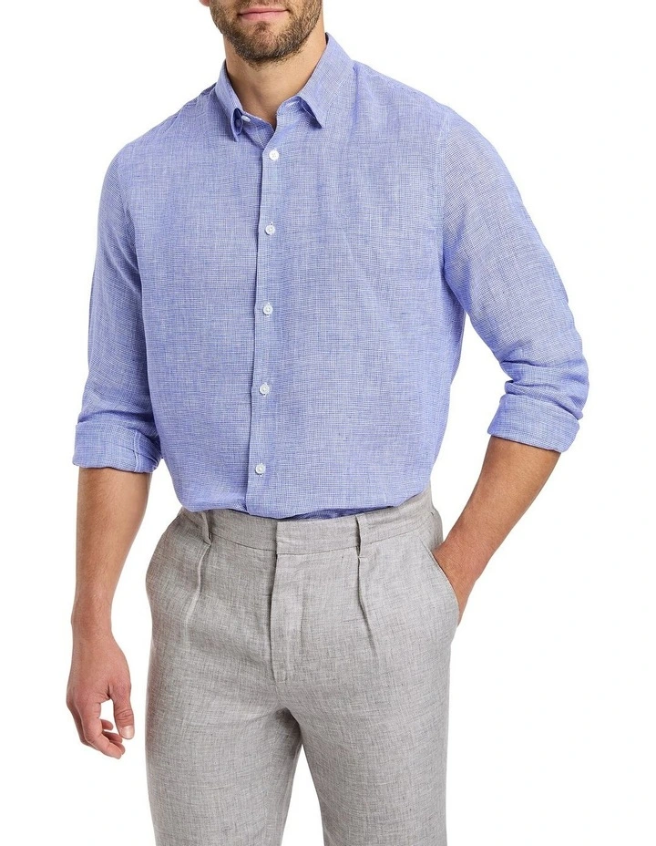 Freddie Linen Shirt in Blue