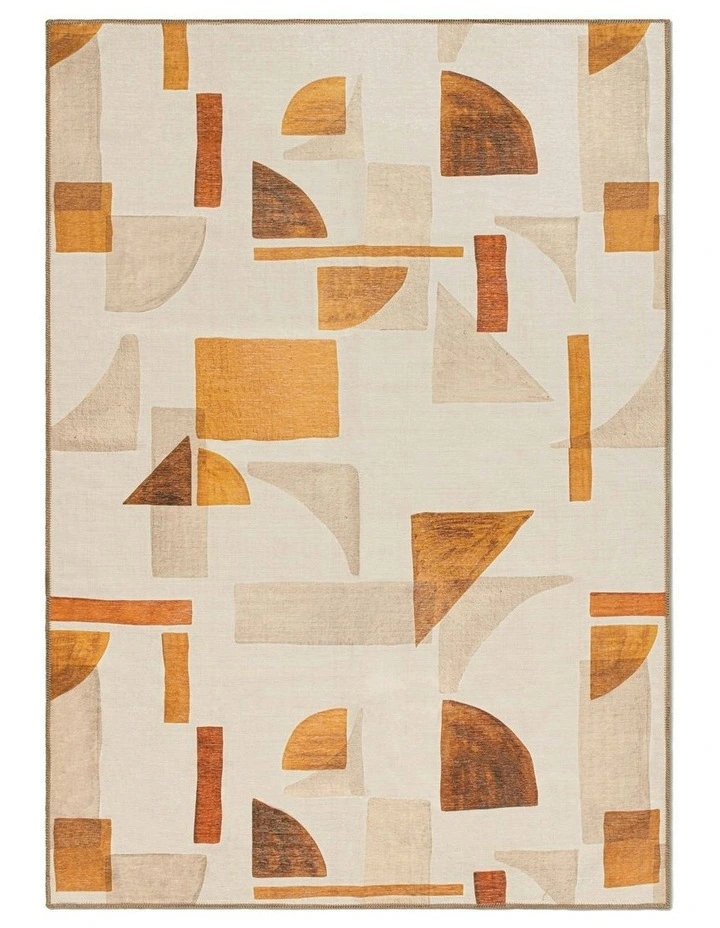 Play Washable Chenille Area Rug in Orange