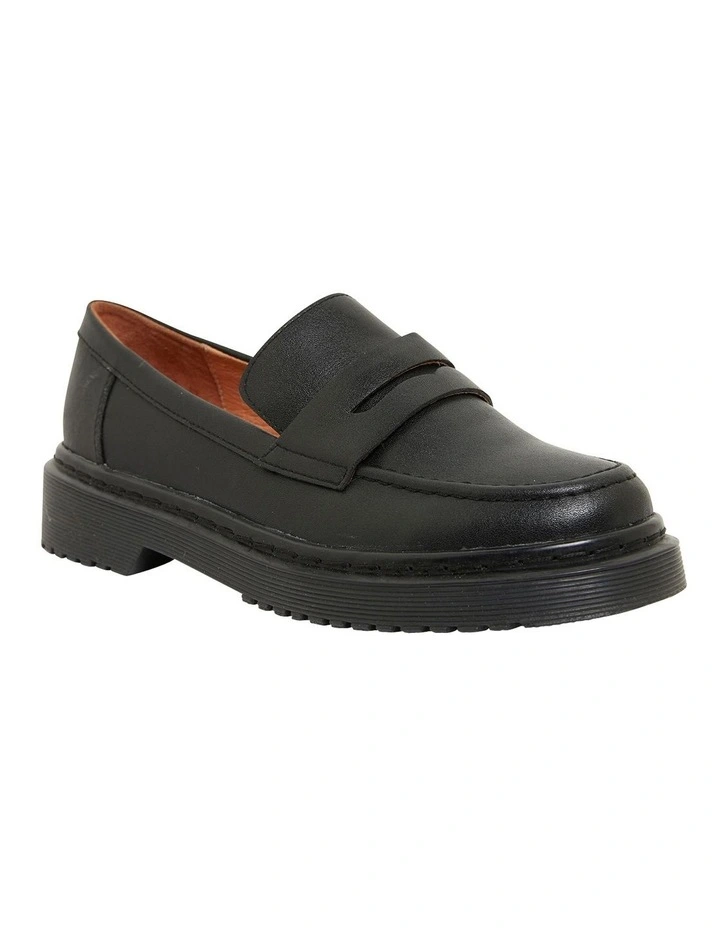 Strata Flat Loafers in Black Leather