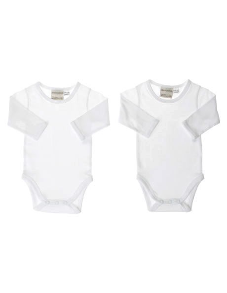Long Sleeve Bodysuit 2 Pack in White