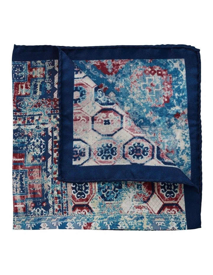 Fresco Silk Pocket Square in Navy