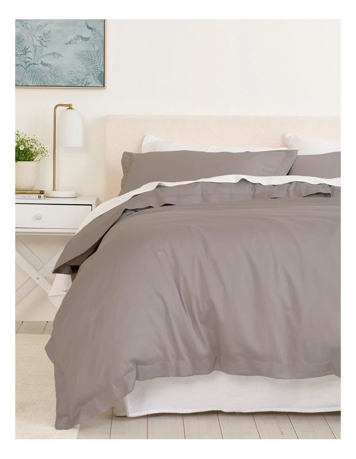 Balmain 1000TC Bamboo Cotton Quilt Cover Set in Light Brown