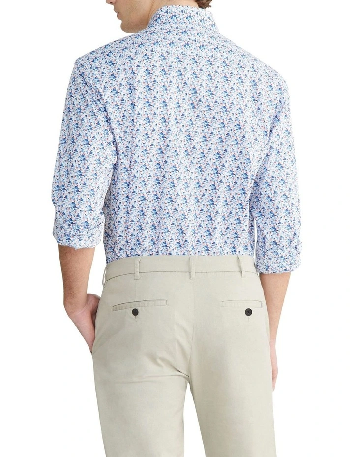 Classic Floral Print Long Sleeve Shirt in Pink