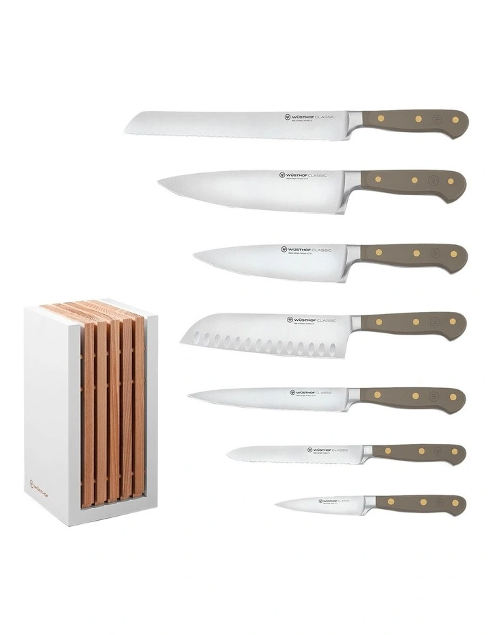 Classic Colour Velvet Oyster Knife Block Set 8 Piece