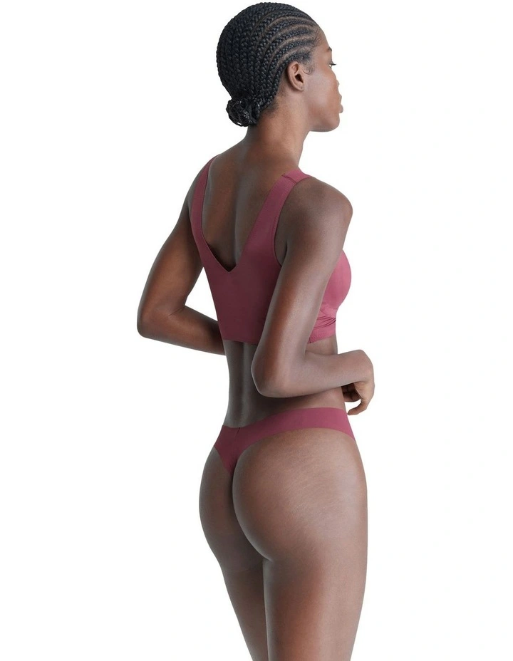 Invisibles Comfort Lightly Lined V Neck Bralette in Plum