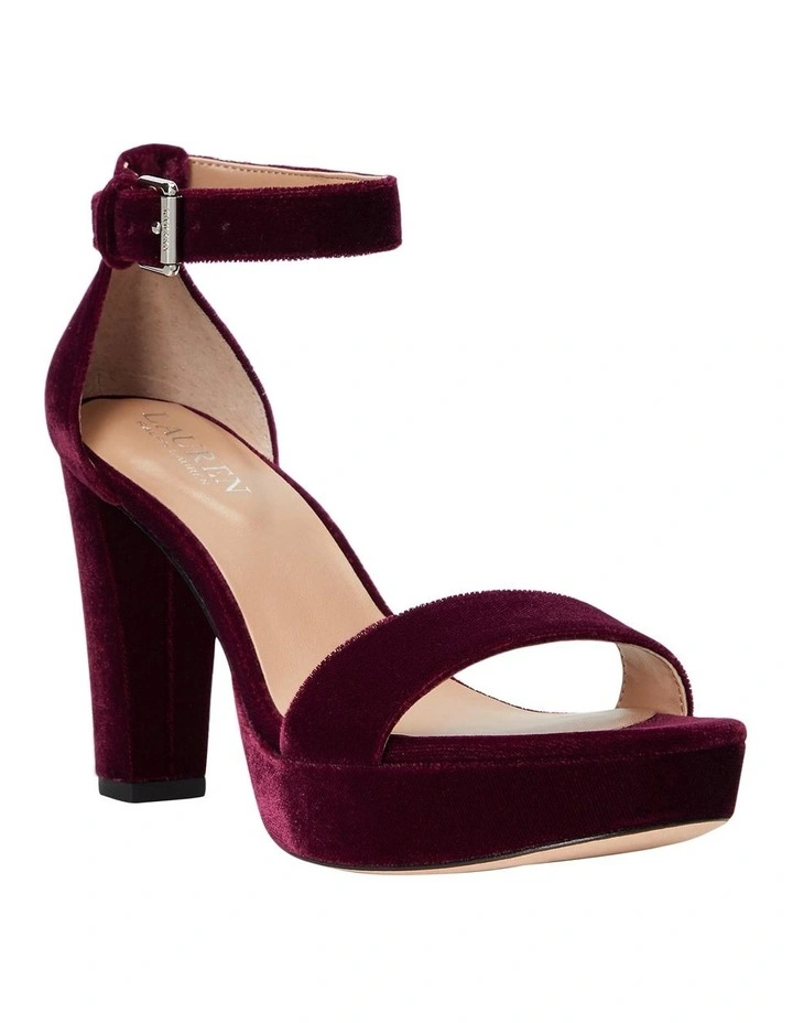 Sylvia Garnet Velvet Sandal in Garnett