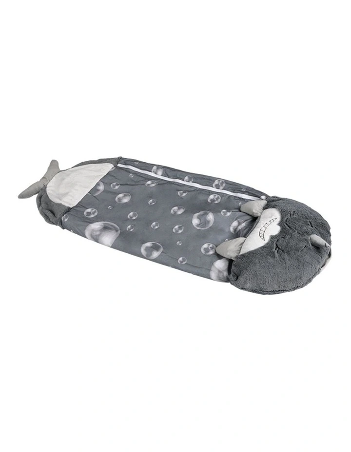 Sleeping Bag Pillow Stuffed Toy Gift Shark L in Grey