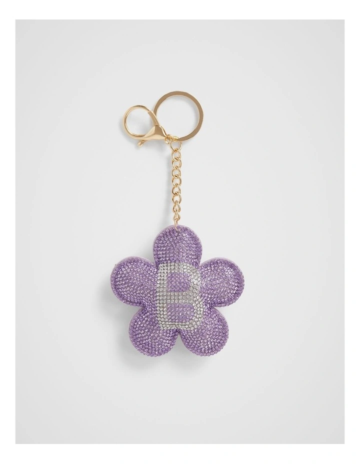 Daisy Initial "B" Keyring in Purple