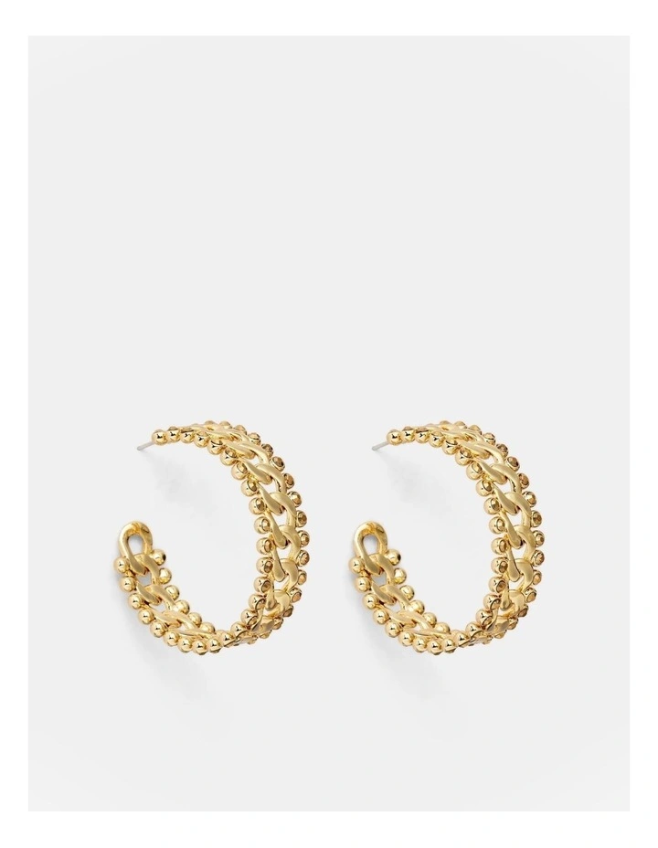 Lost Chain Hoop Earrings in Gold