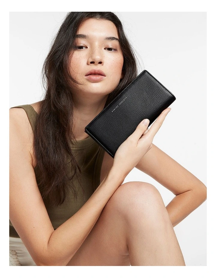 Old Flame Zip Around Wallet in Black