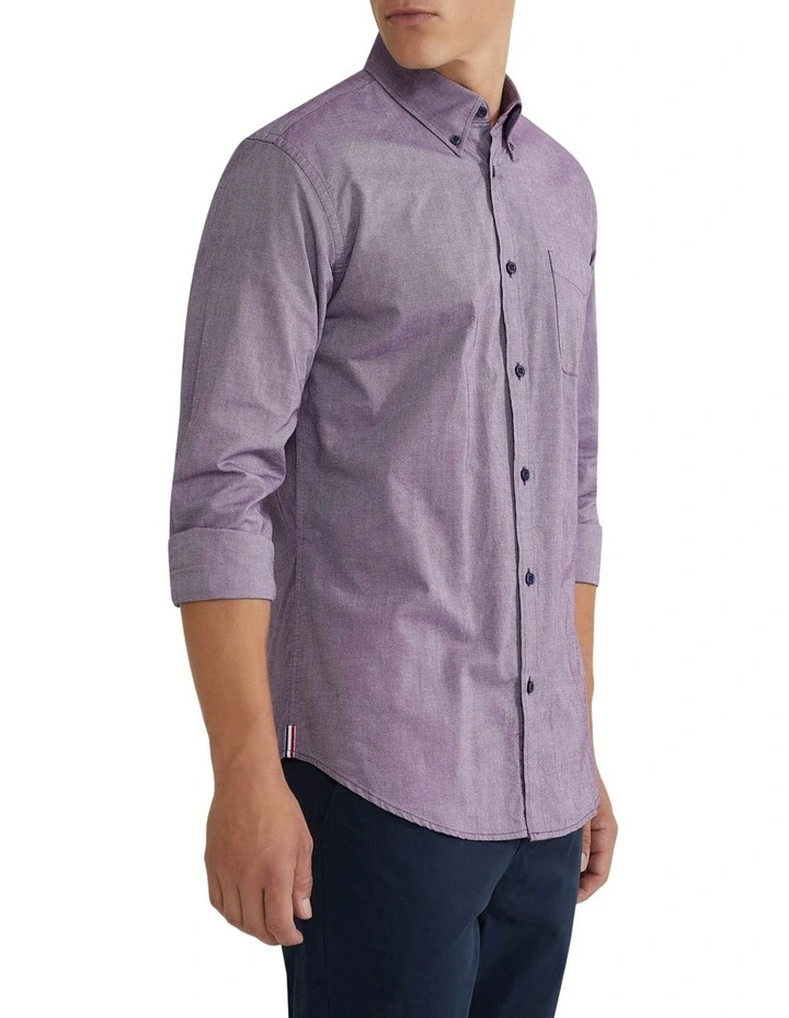 Uxbridge Cotton Shirt in Plum