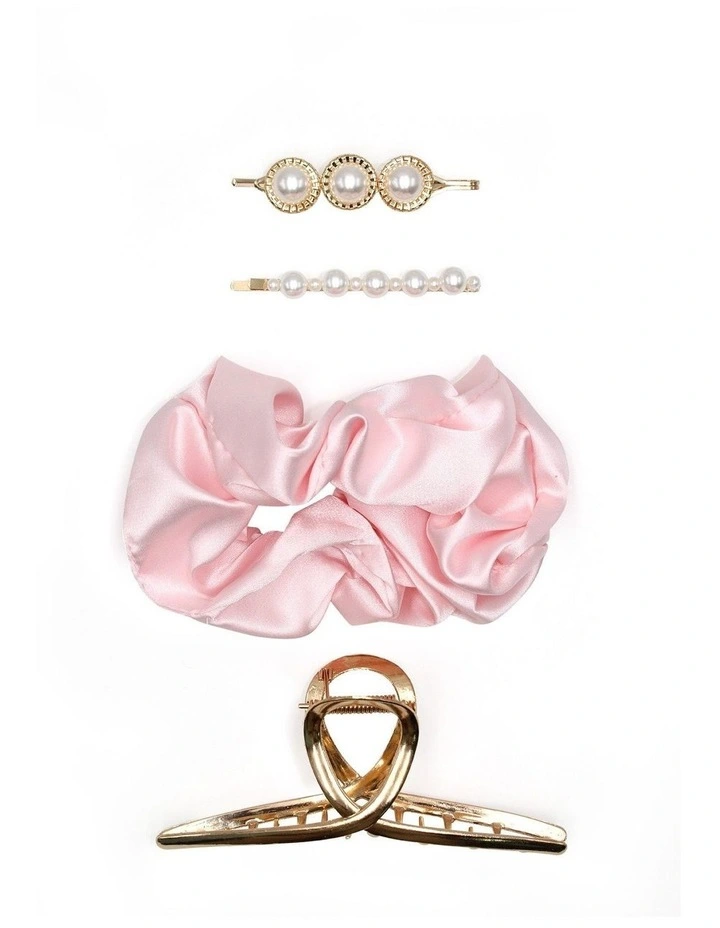 Elaine Hair Clip Set in Pink