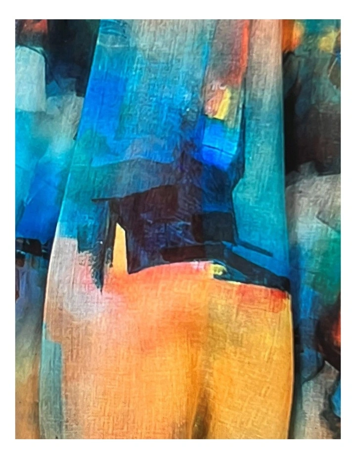 Orange Abstract Print Scarf