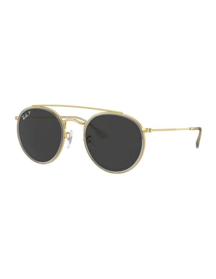 Round Double Bridge Gold RB3647N Polarised Sunglasses