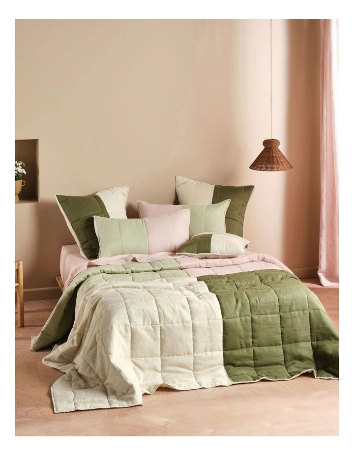 Nimes Patchwork Coverlet in Rose