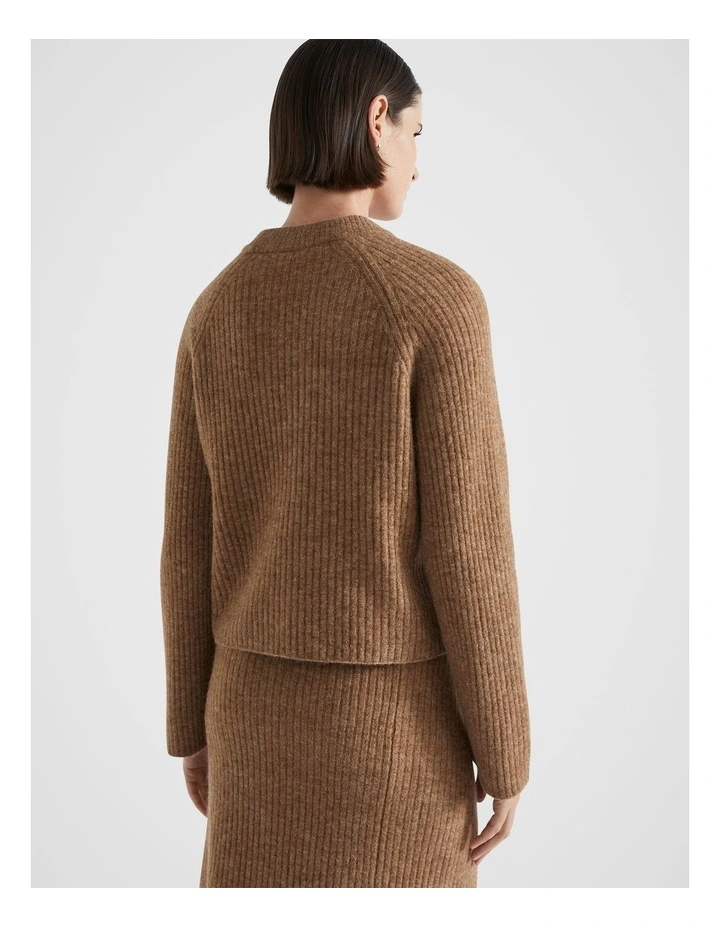 Rib Cosy Knit Top in Deep Chai Marle