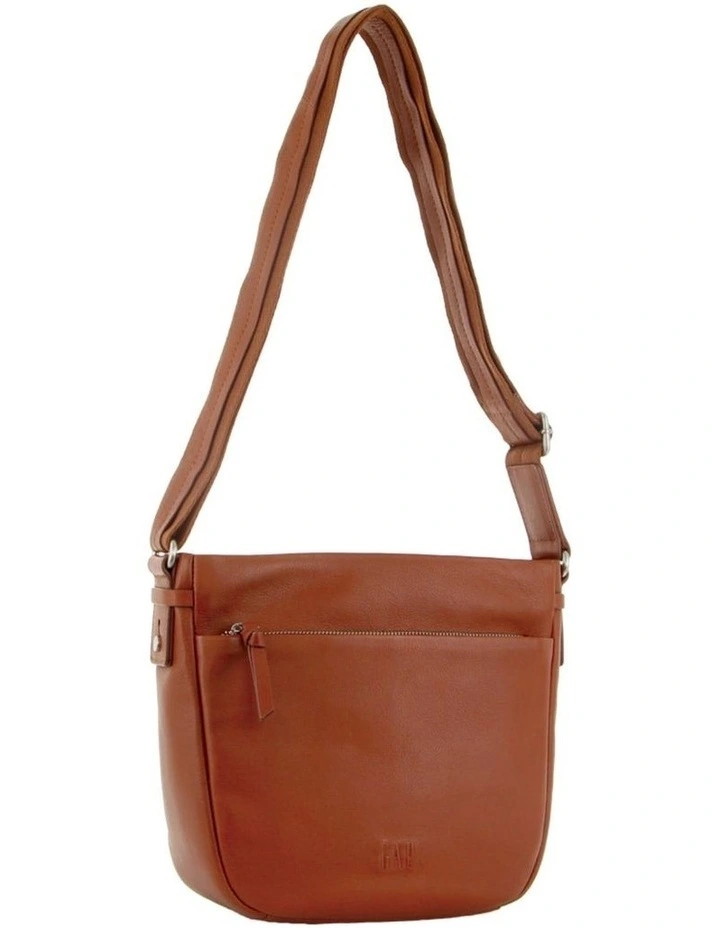 Leather Cross-Body Handbag in Tan