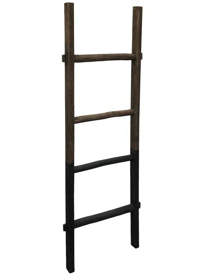 Wooden Indoor Leaning Display Ladder 136cm in 2 Tone Natural