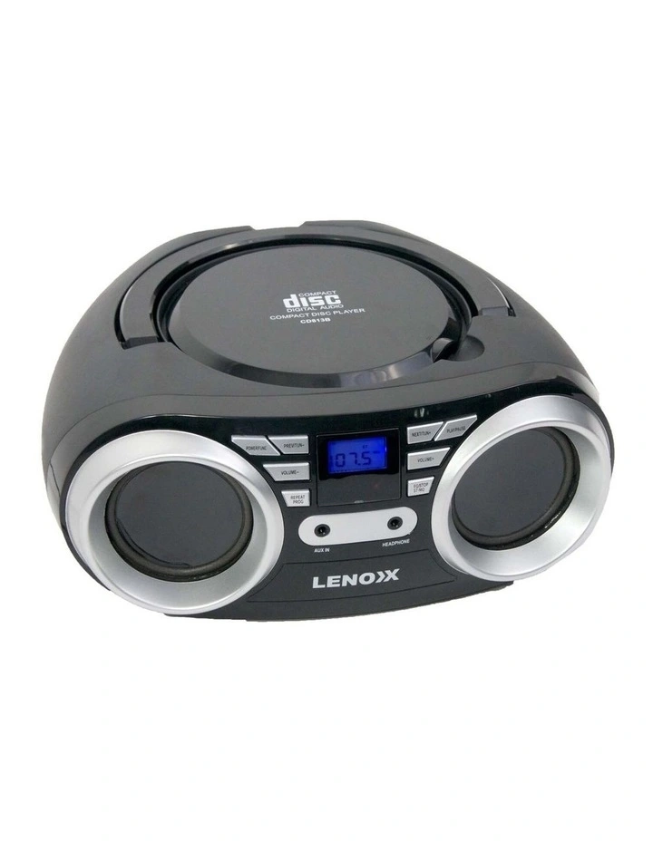 Portable CD Player 4W Speaker with FM Radio & AUX in Black