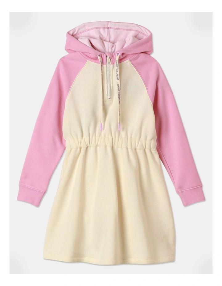 Colourblock Raglan Sweat Dress (3-8 Years) in Cream