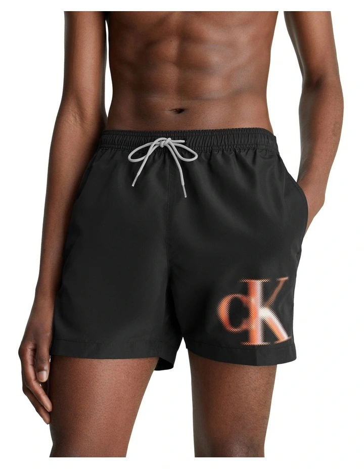 Monogram Medium Swim Short in Black
