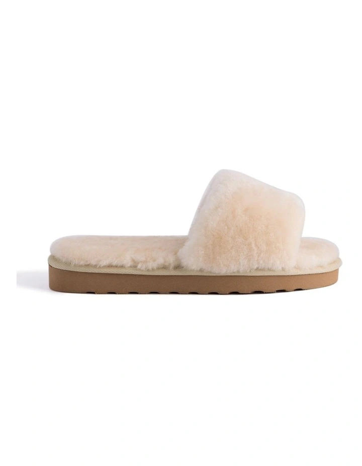 Women Sheepskin Fluff Slide Chestnut/Tan