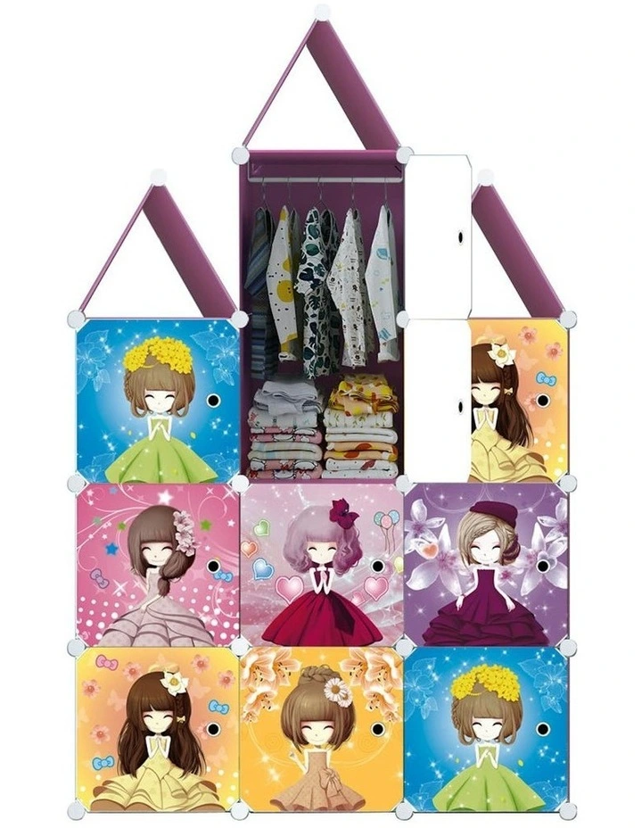 10 Cubes DIY Princess Design Portable Wardrobe in Multi