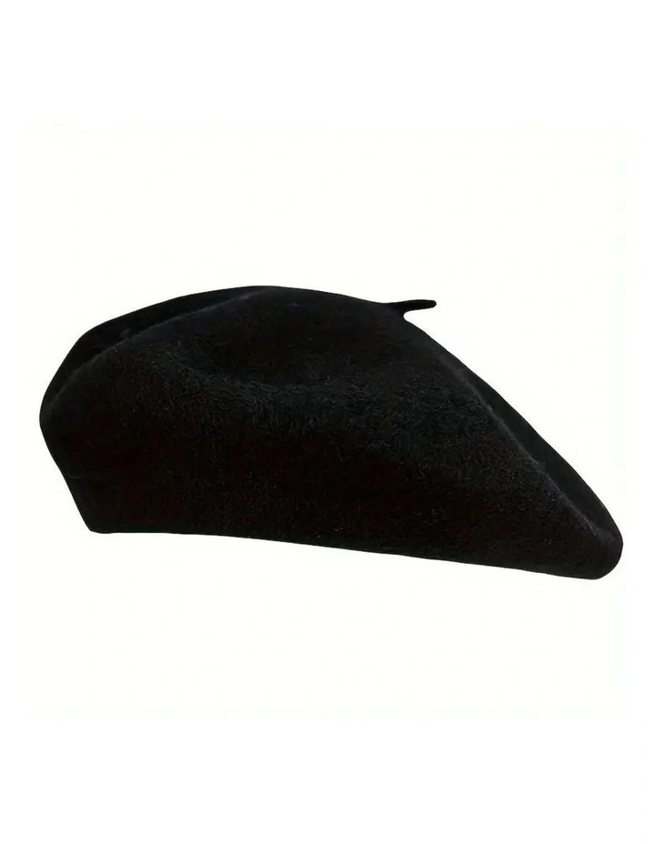 Winter Warm Army Style French Beret Military Cap in Black