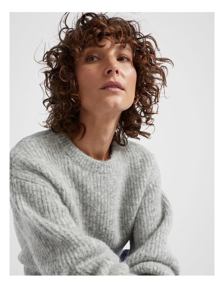 Wool Blend Easy Knit in Silver Marle