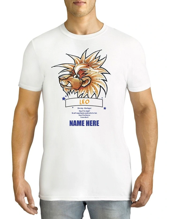 Men's Zodiac Leo Personalised Cotton T Shirt