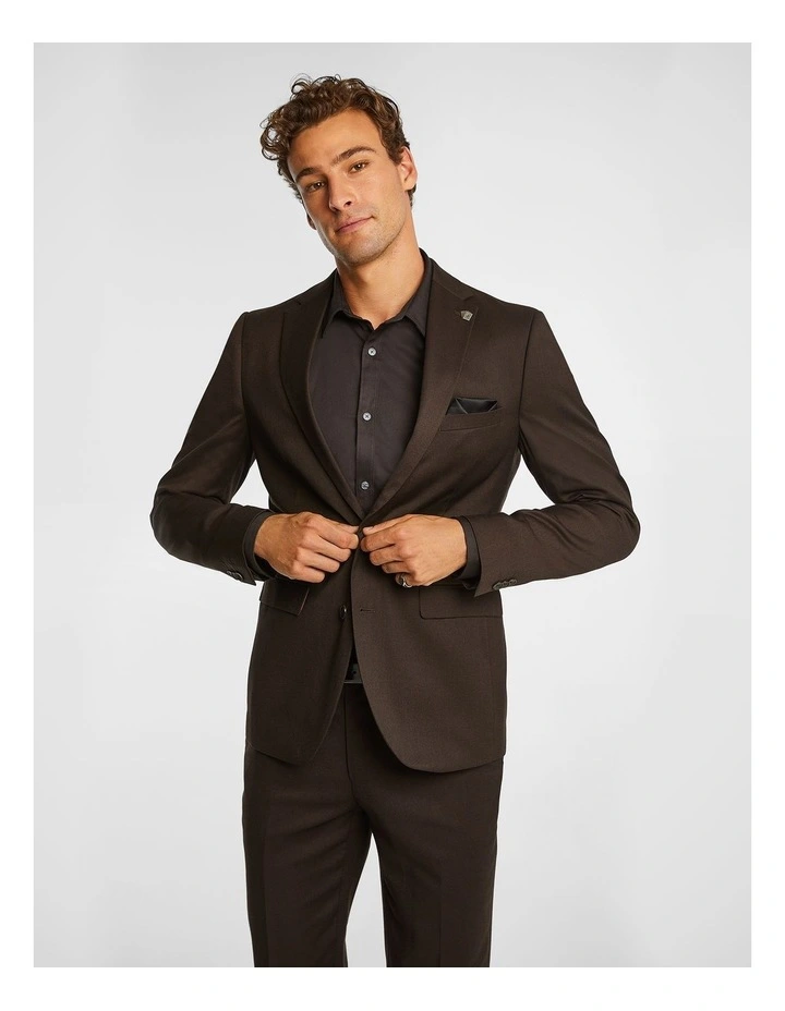 Shelby Skinny Suit Jacket in Chocolate