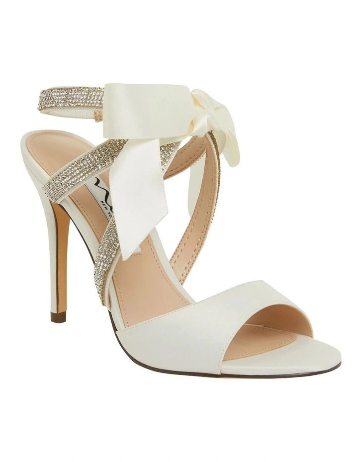Claudia Ivory Satin Sandals