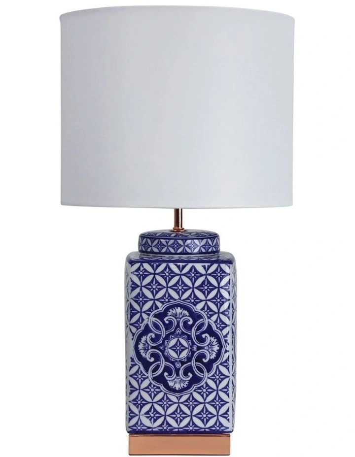 Xian Blue Patterned Ceramic Table Lamp