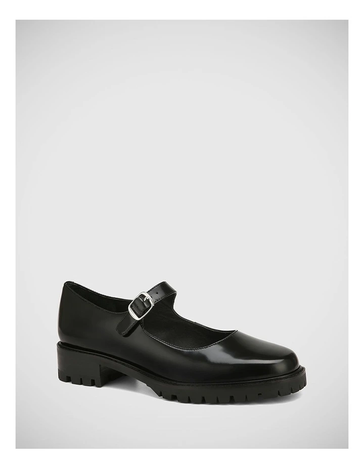 Elara Leather Mary Jane Shoes in Black