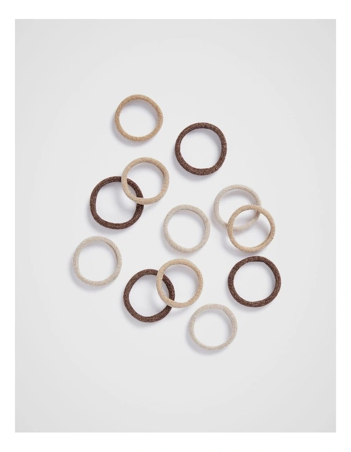 Metallic Hair Tie Set in Gold