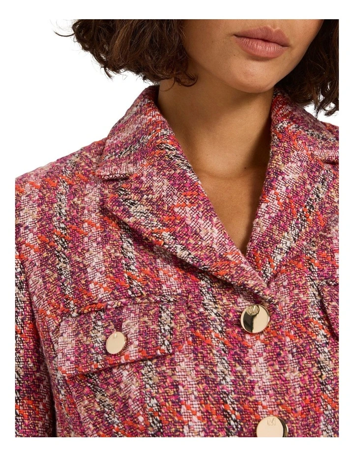 Haiti Crop Jacket in Pink Multi