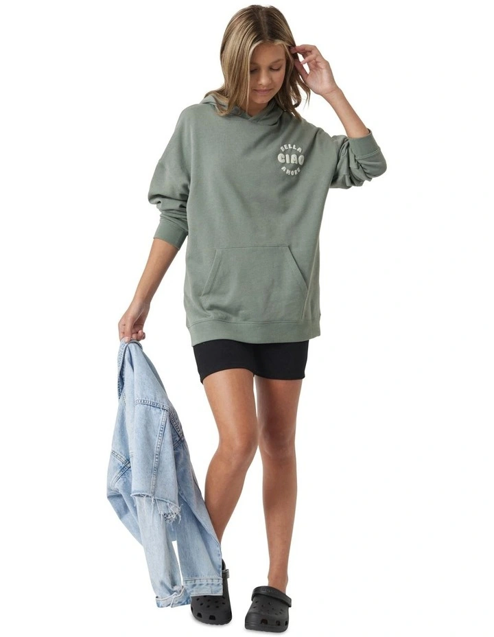 Ciao 90's Hoodie in Hunter Green