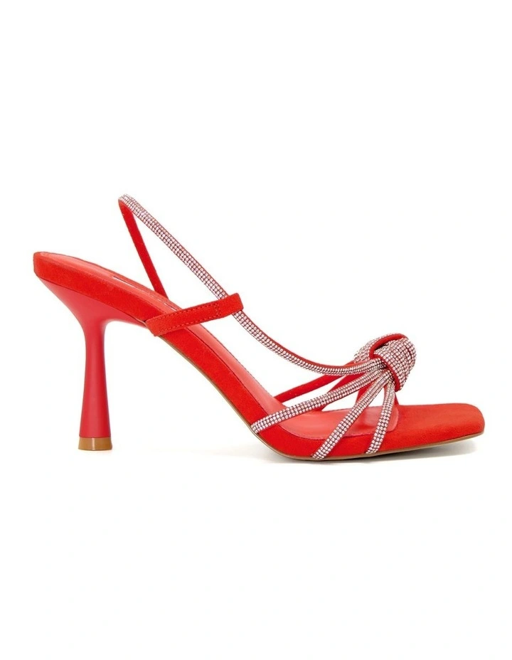 Meta Heeled Sandal in Orange