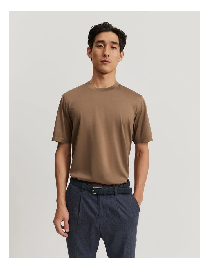 Mercerised T-shirt in Fawn