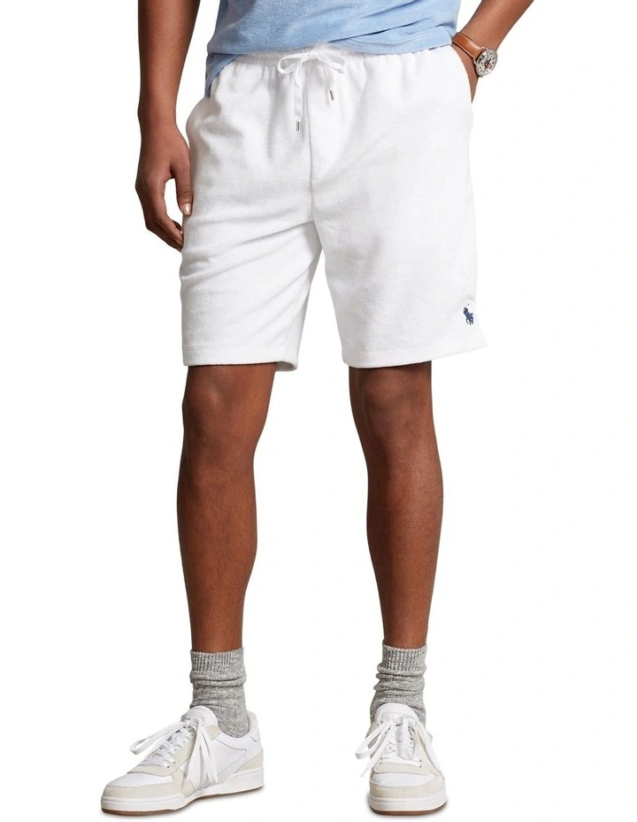 Terry Drawstring Short in White
