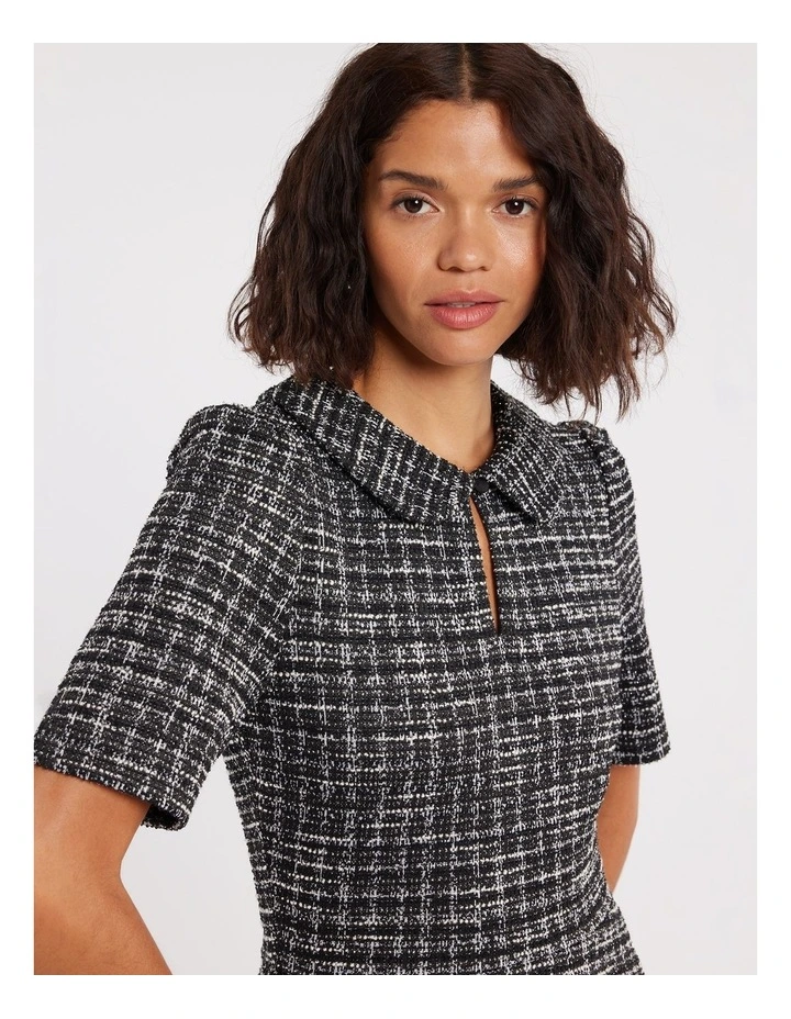 Islington Ponte Dress in Black/Ivory