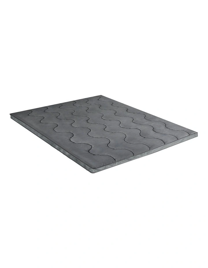 Pillowtop Double Cover Mattress Topper in Charcoal