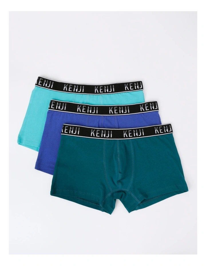 3 Pack Plain Trunks Blue Tune in Assorted