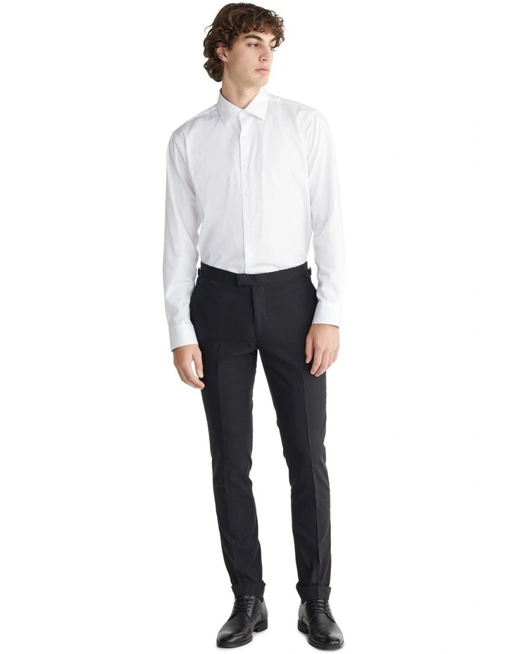 X Slim Pant Slub Plain in Black