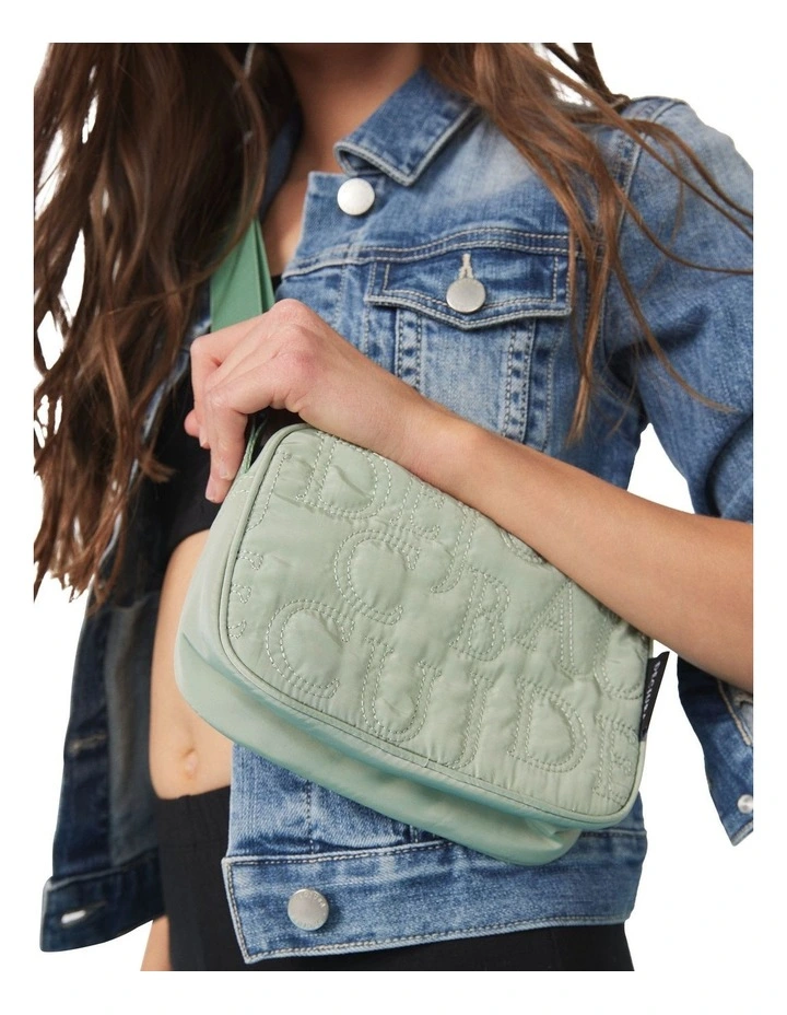 Embroidered Crossbody Bag in Sage