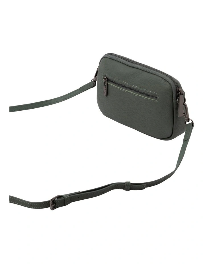 Rebecca Leather Quilted Crossbody Bag in Sage