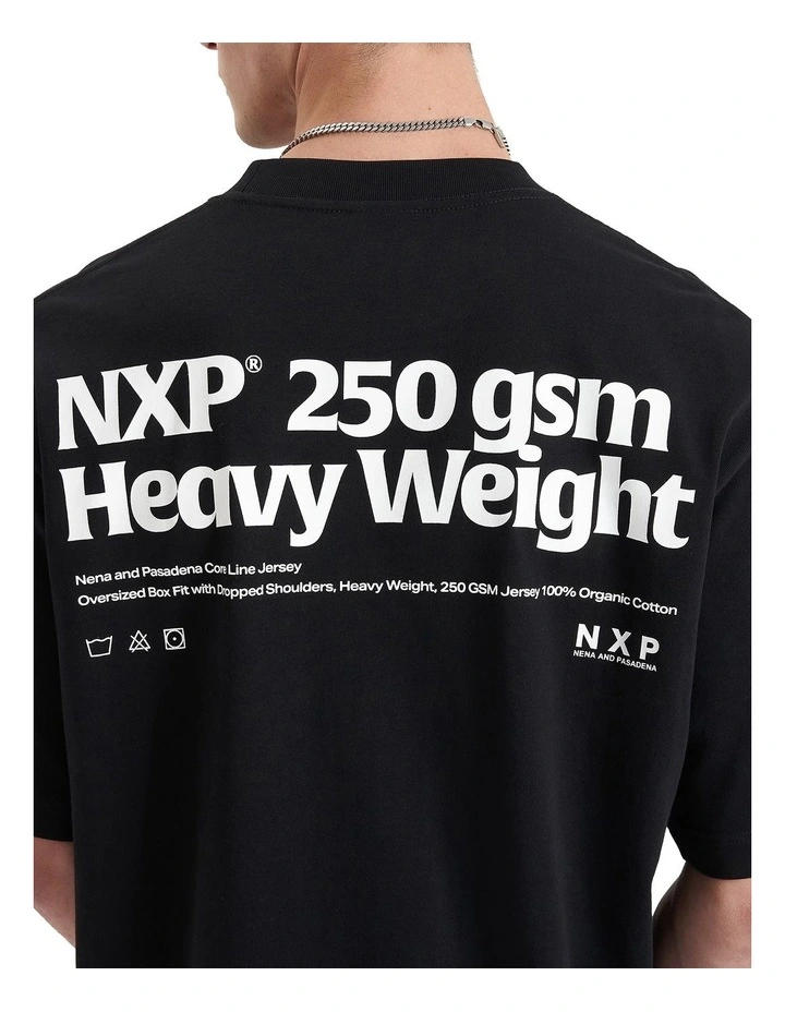 Core Line Heavy Oversized Tee in Jet Black