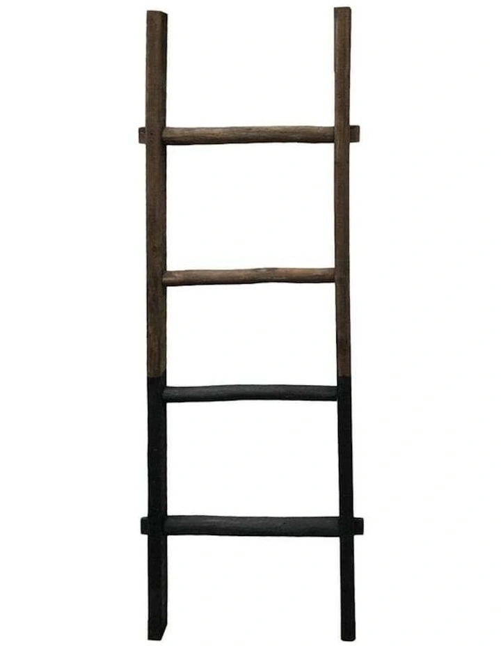 Wooden Indoor Leaning Display Ladder 136cm in 2 Tone Natural