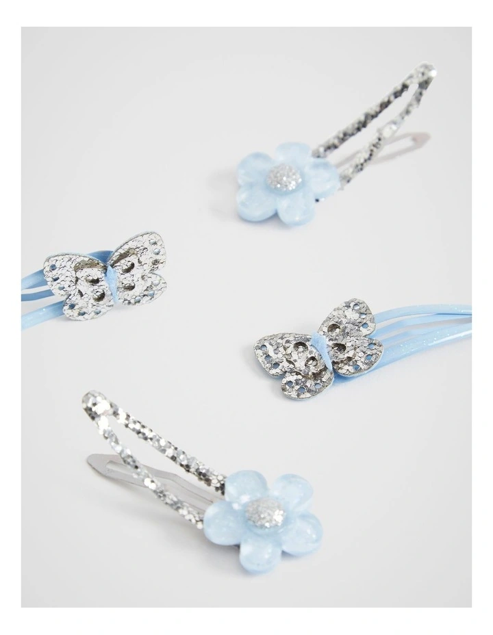 Glitter Butterfly and Daisy Snap Pack in Multi